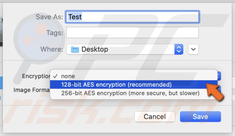Choose 128 encryption