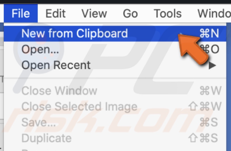 Click on New from Clipboard