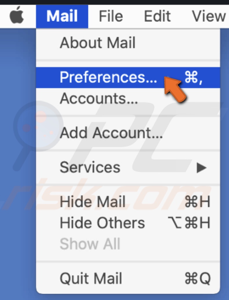 Go to Mail Preferences