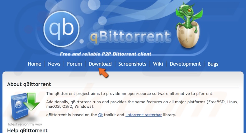 Click the qBittorent download button