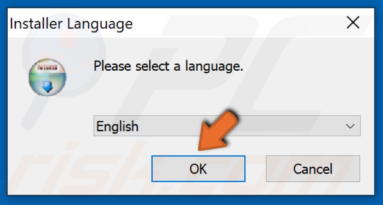 Select your preferred language and click OK