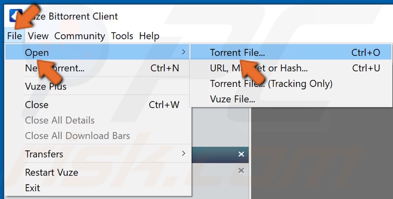 how to open a torrent file on windows 7