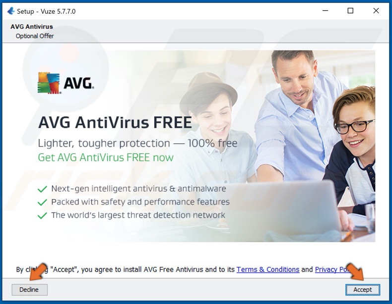 Decline installation of AVG with Vuze