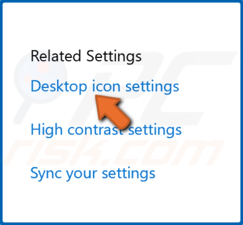 Go to desktop icon settings