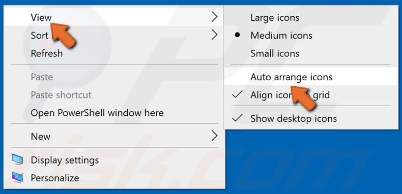 Select Auto arrange icons