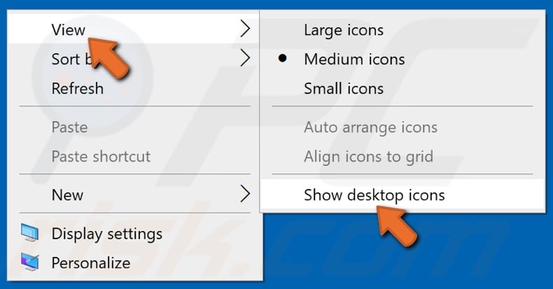 Select Show desktop icons