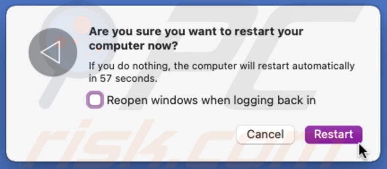 mac restart button