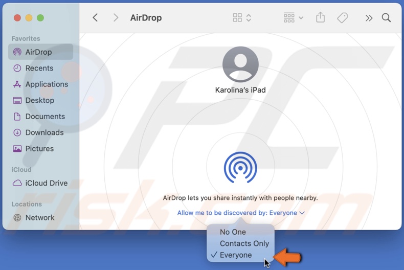 Enable AirDrop