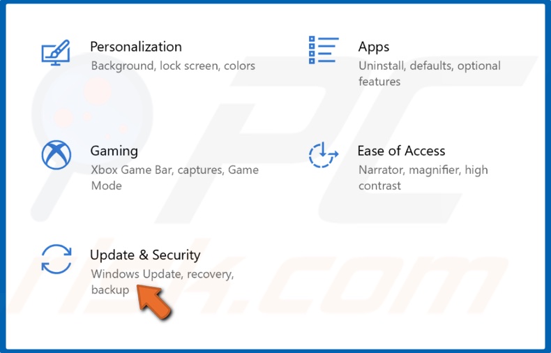 Select Update & Security