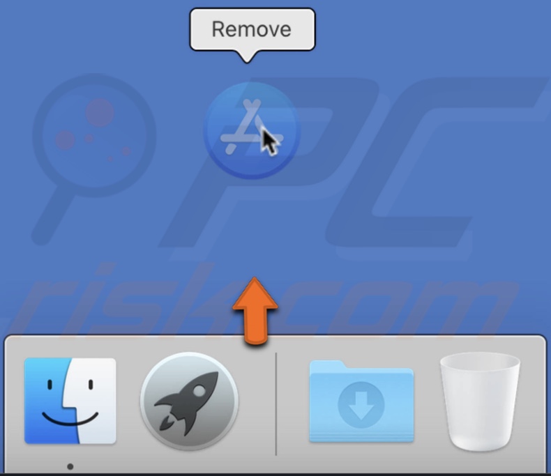 Drag item to Desktop to remove it from Dock