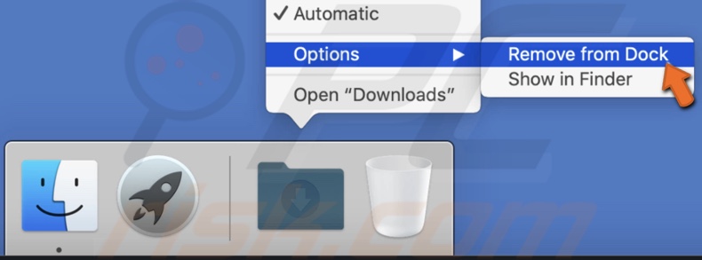 Remove Downloads folder from Dock