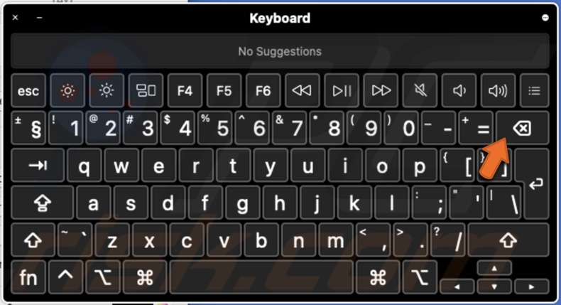 Delete text using virtual keyboard