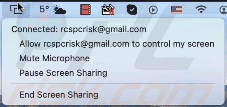 Manage screen sharing using Messages