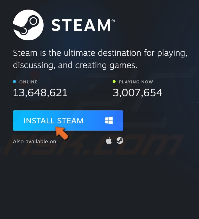 Click Install Steam again