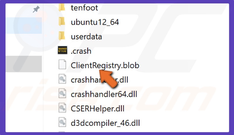 find clientregistry.blob file