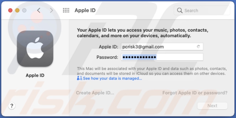 Enter Apple ID credentials
