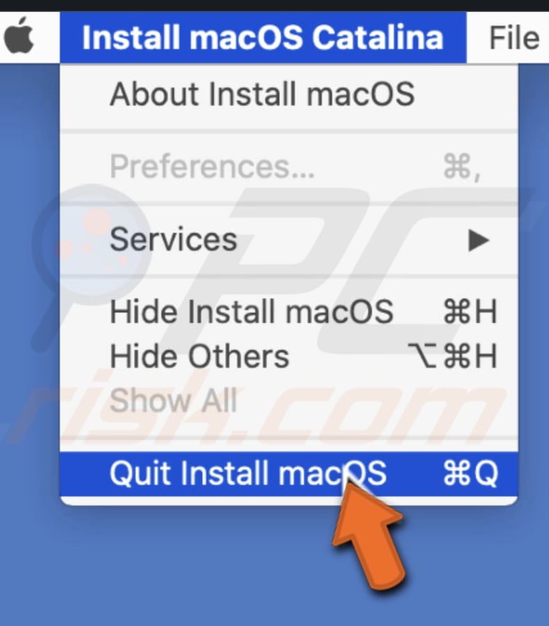 Quit macOS installer