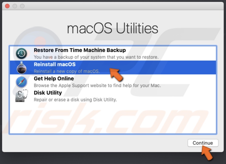 website redirects to reimage for mac