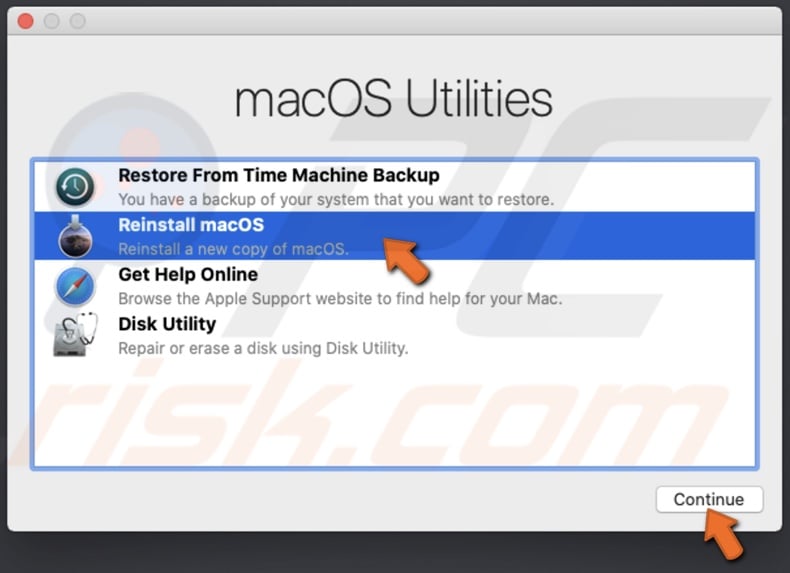 website redirects to reimage for mac