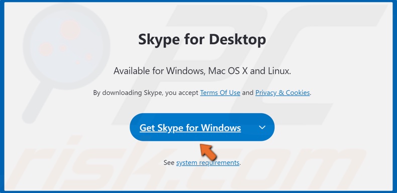 Click Get Skype for Windows