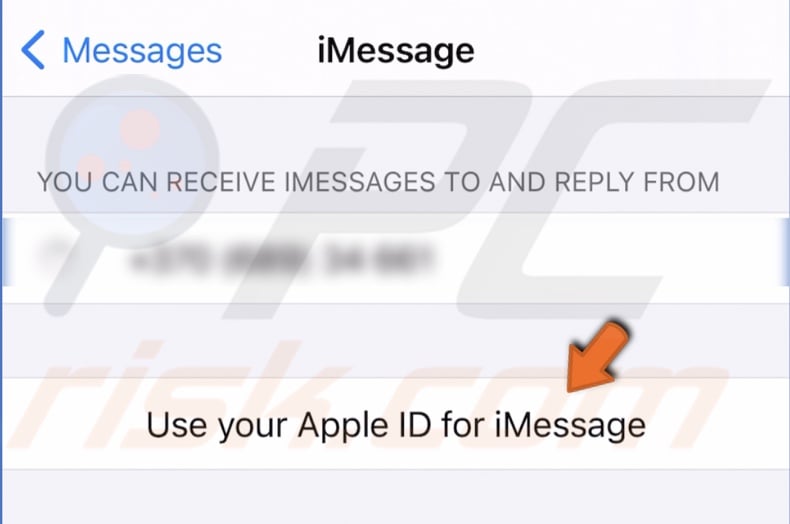 Tap on Use Apple ID for iMessage