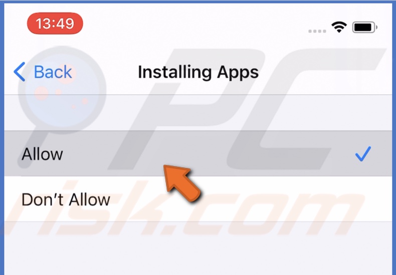 Allow installing apps