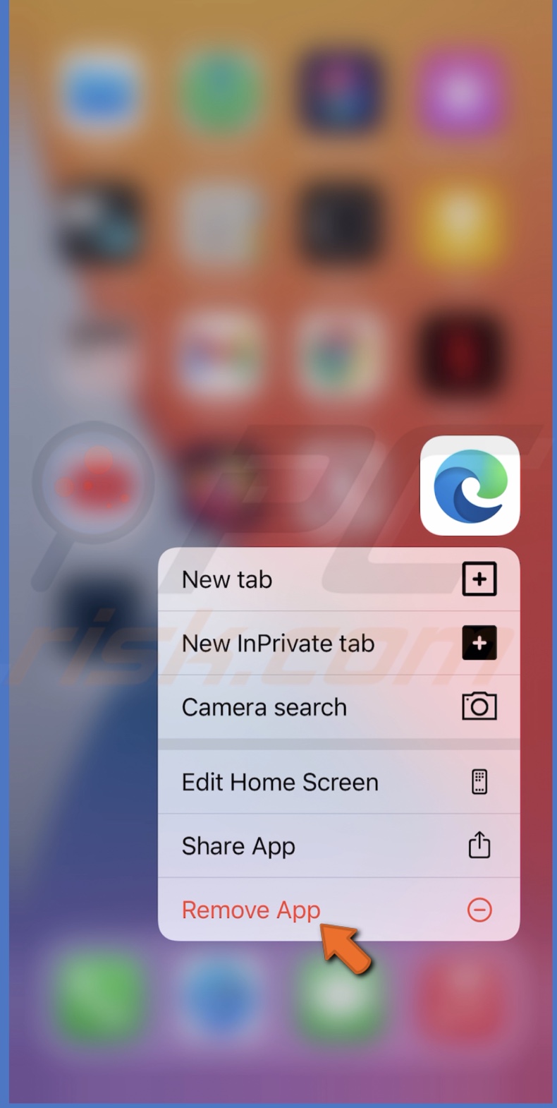 To hide app from Home Screen tap on Remove App