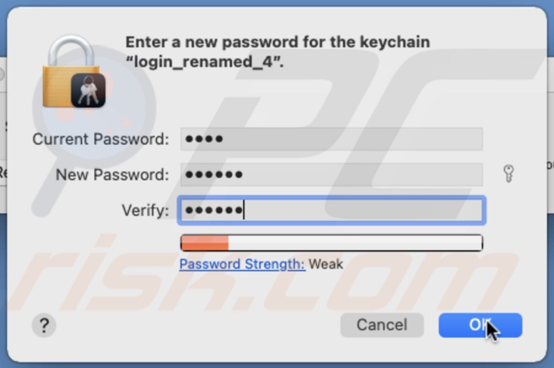 Chnage Keychain password
