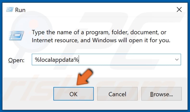 Type in %localappdata% and click OK
