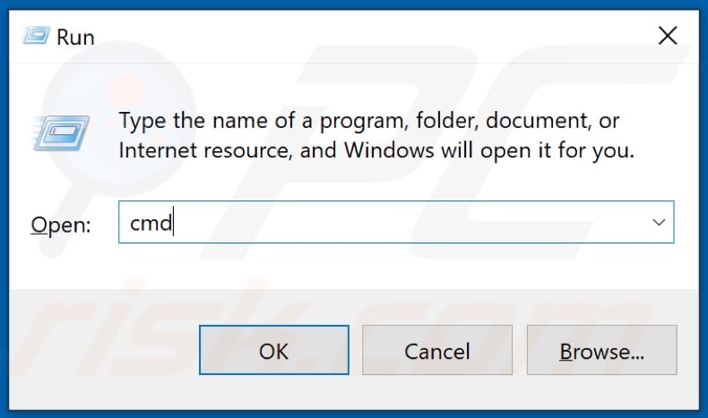 In the Run dialog, Type in CMD and hold down Ctrl+Shift+Enter keys to open the elevated Command Prompt