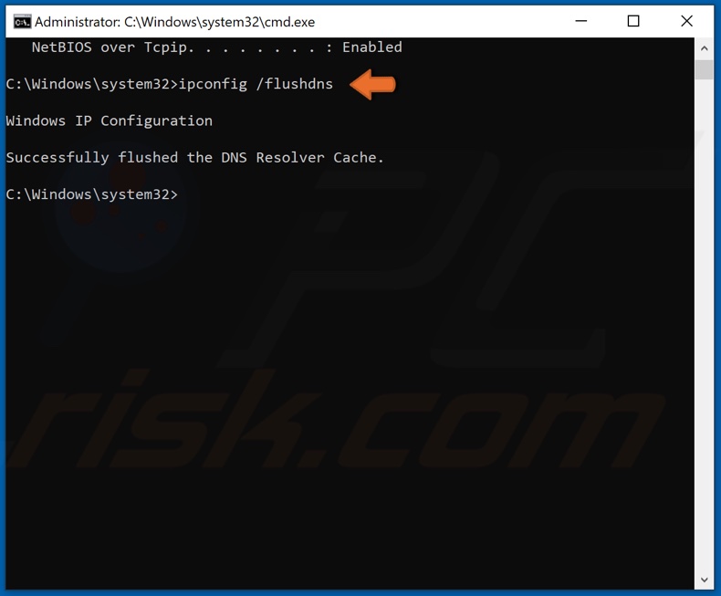 type in ipconfig /flushdns and hit Enter