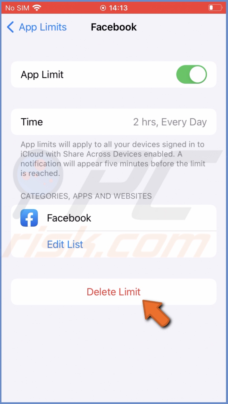 Delete Facebook limit
