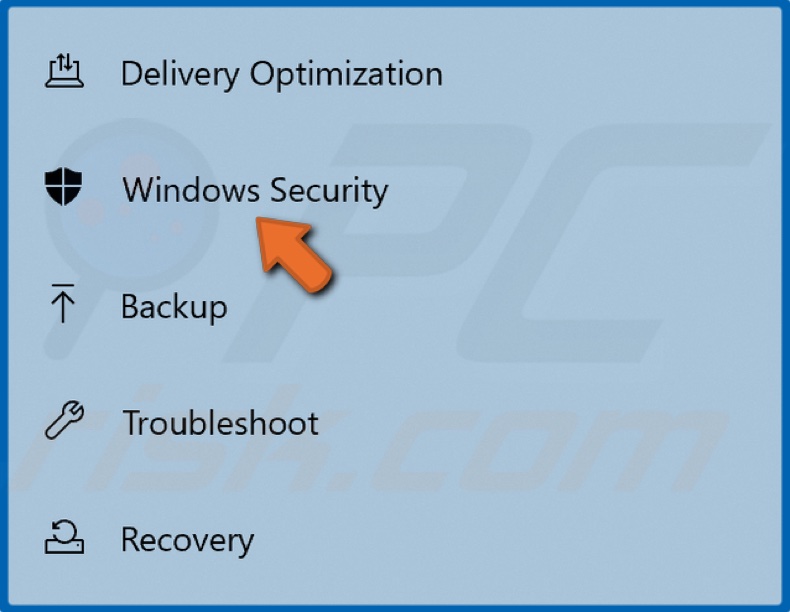 Select Windows Security