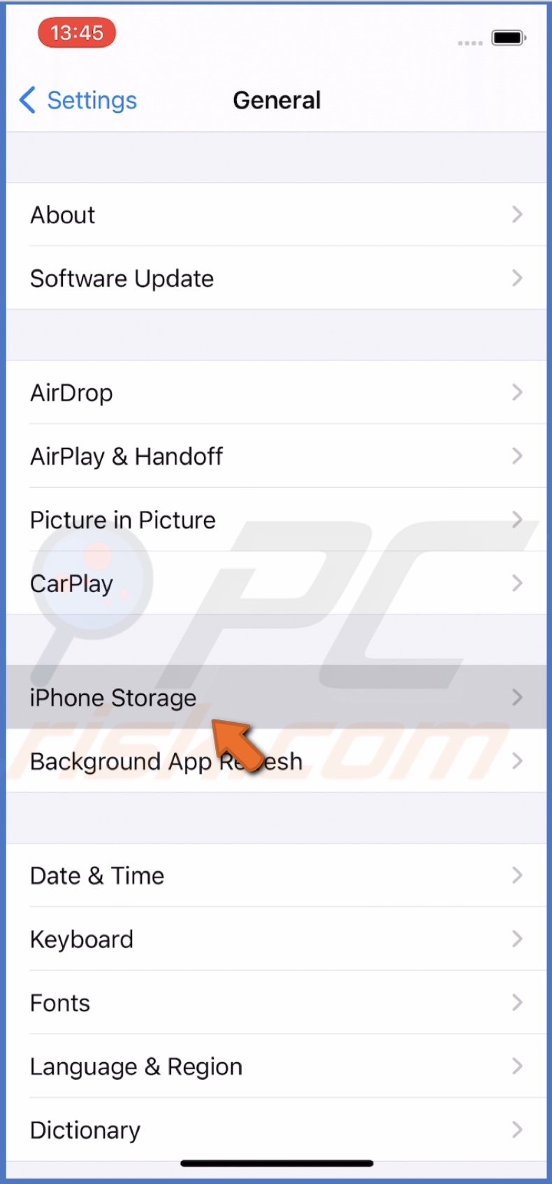 Go to iPhone/iPad storage