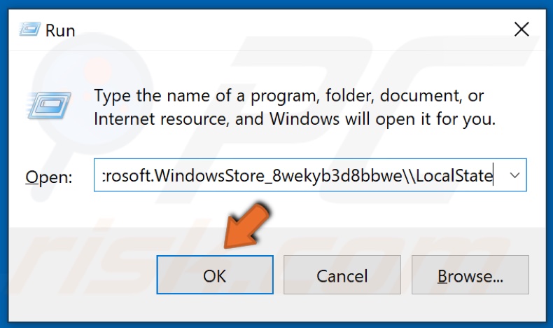 Go to the Microsoft Store cache folder