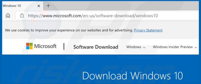 Open your we browser and go to the Windows 10 Update Assistant download webpage