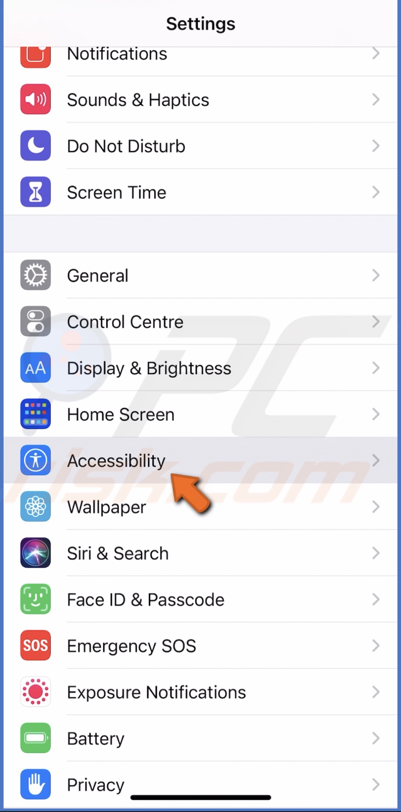 Go to Accessibility settings
