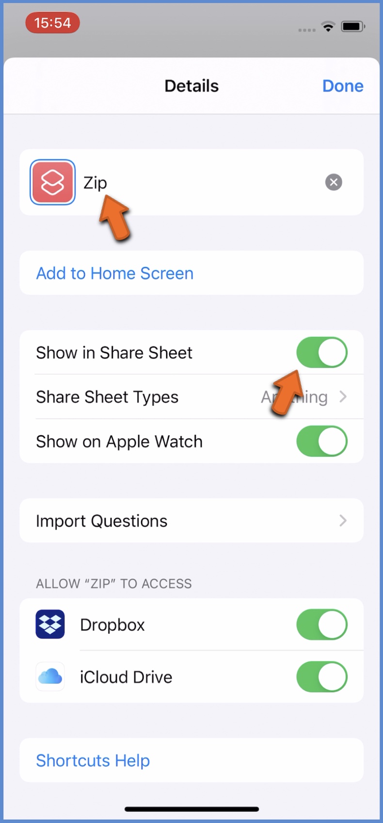 Enable in Show in Share Sheet