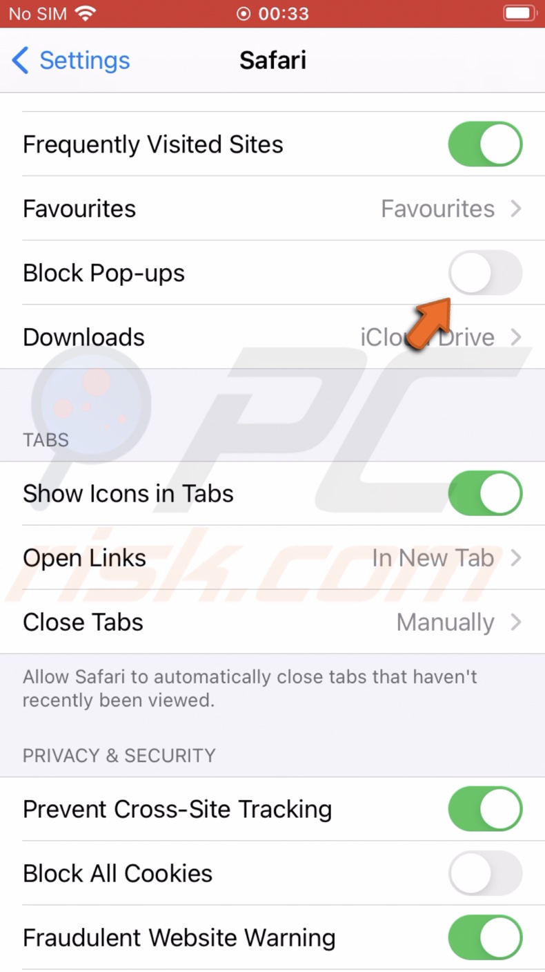 Allow Safari pop-ups on iPhone and iPad