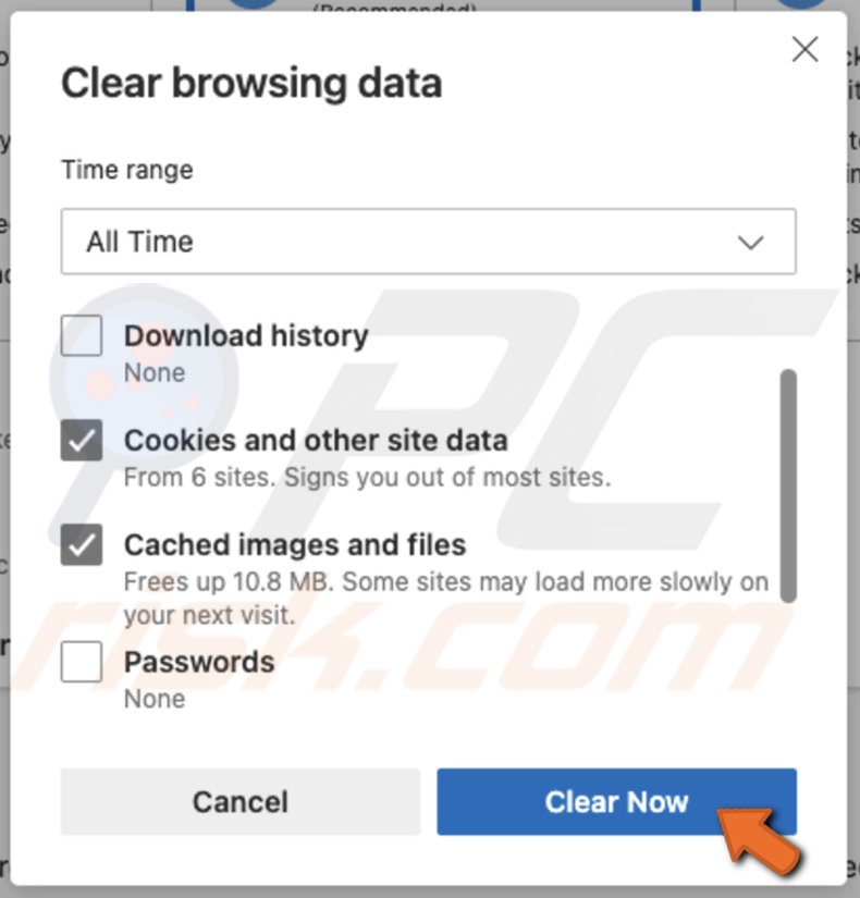 Clear Edge cache and cookies