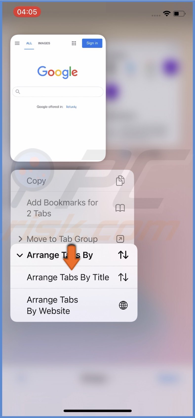 Select how to arrange tabs
