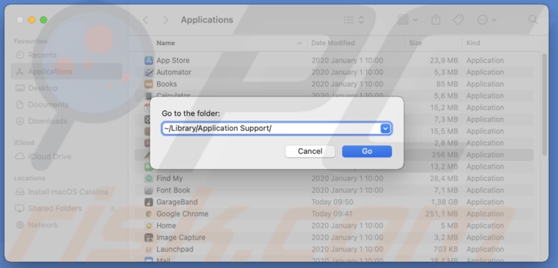 Go to Application Support