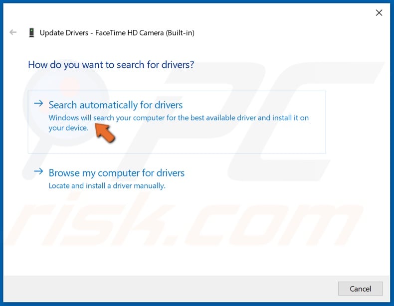 Selecvt Search automatically for drivers
