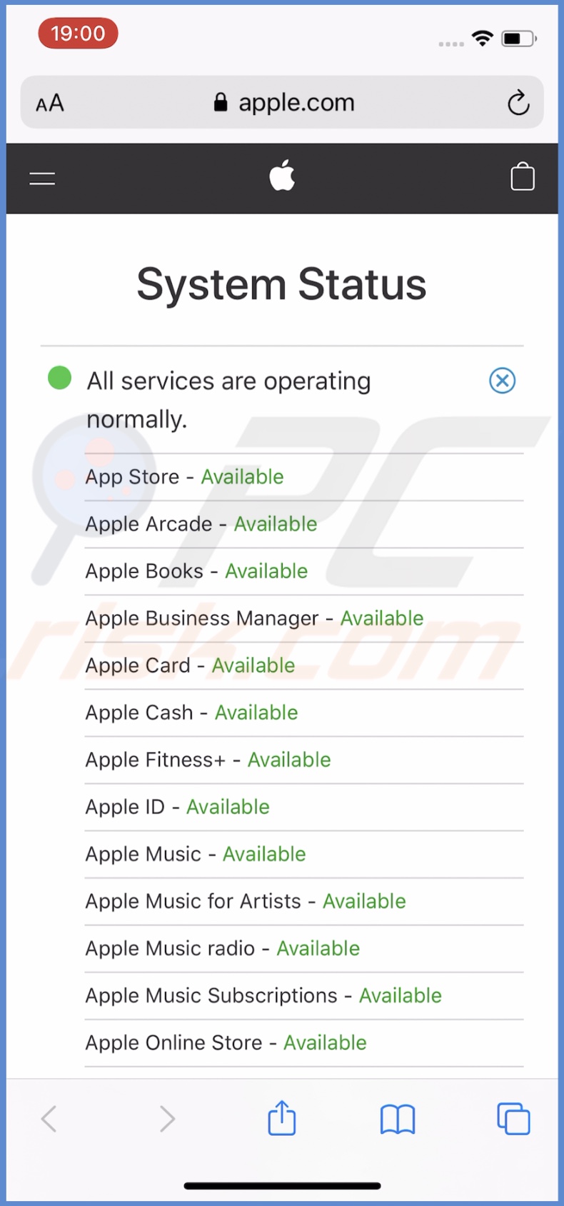 Check Apple ID servers