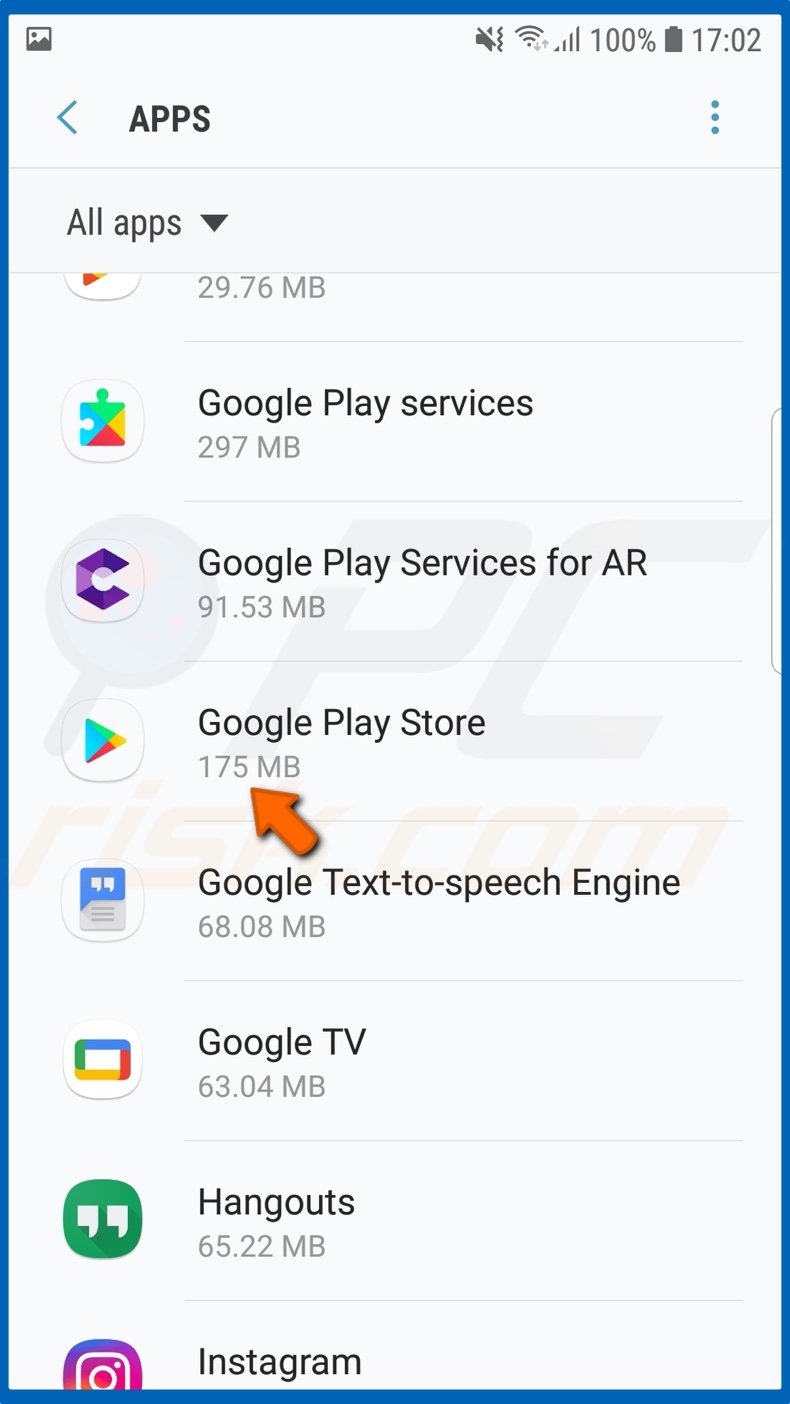 Select Google Play Store