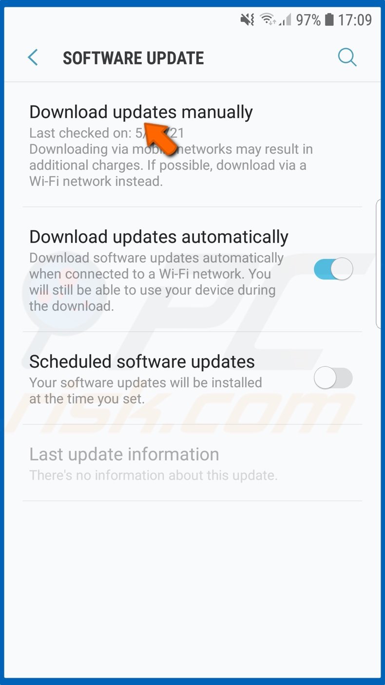 Tap on Download updates manually