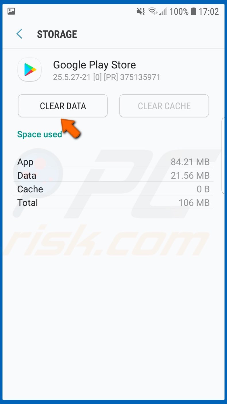Tap on Clear Data