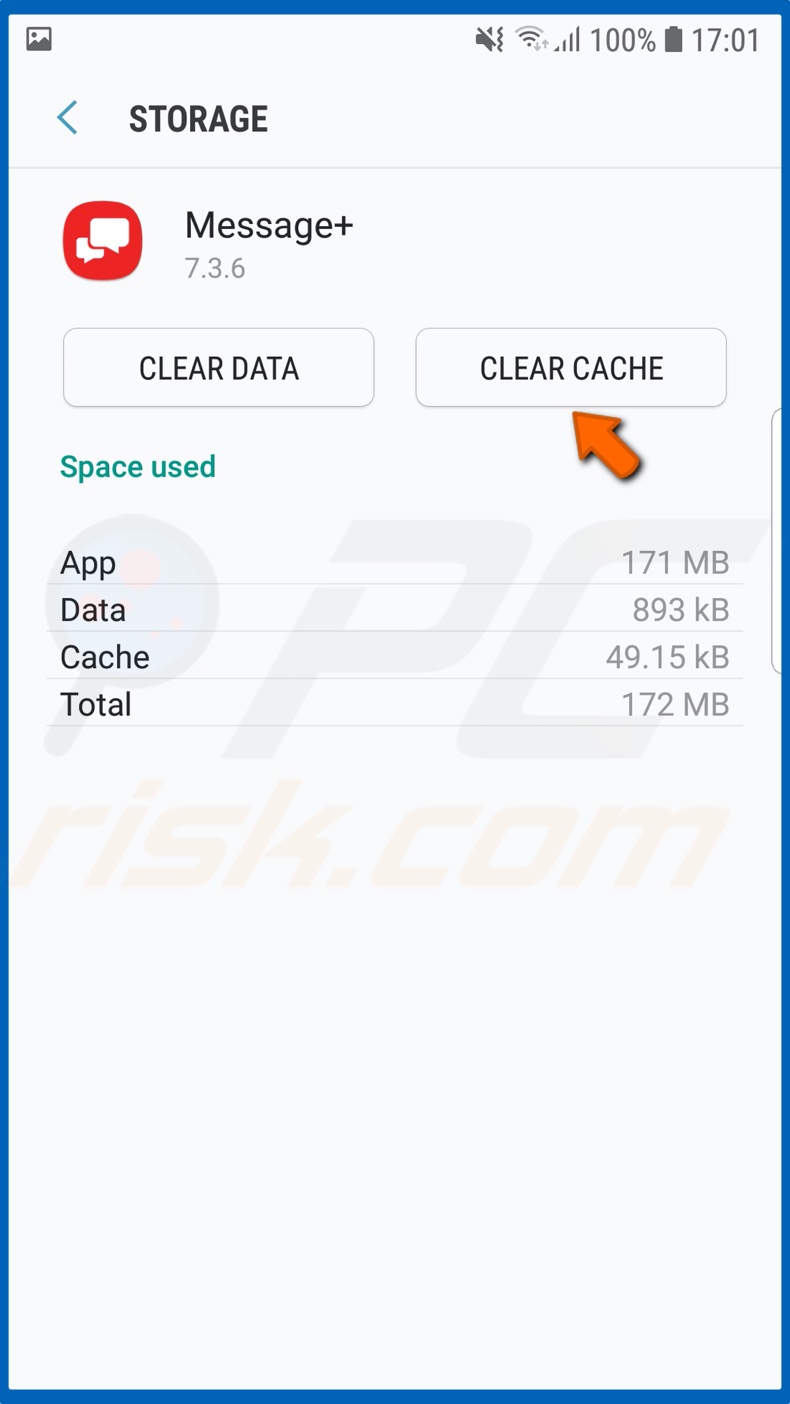 Tap Clear Cache