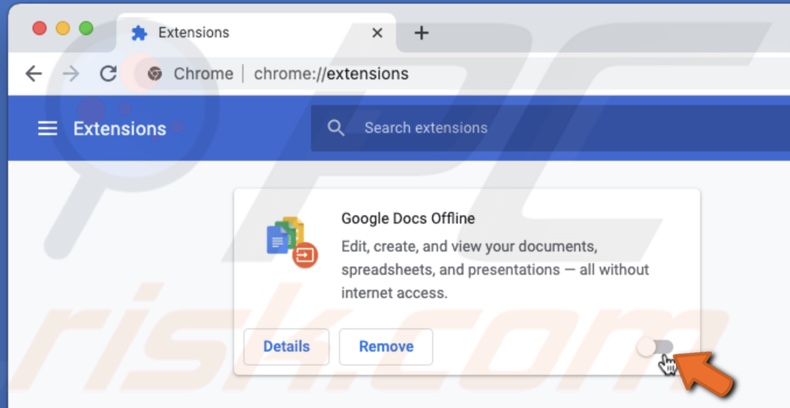 Disable extension in Chrome