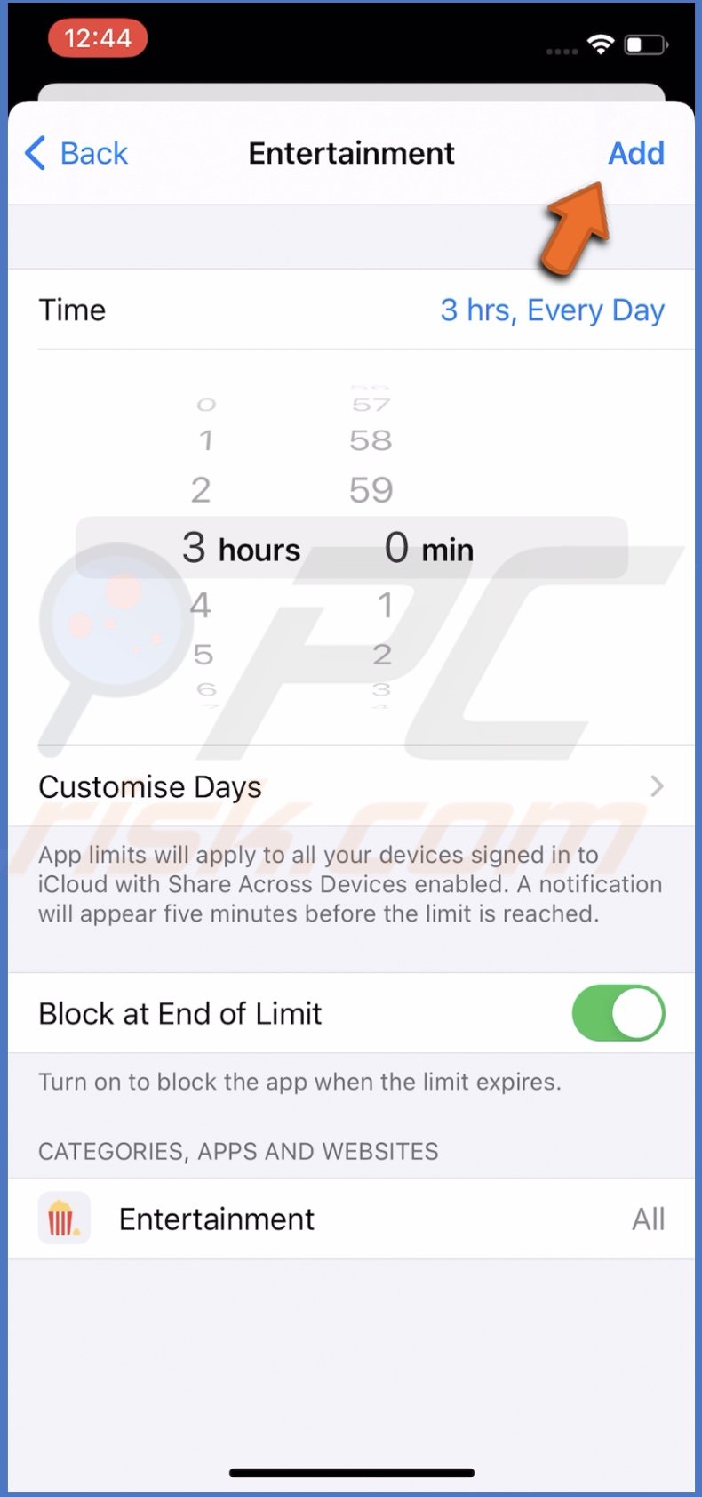 Add App Category limit duration